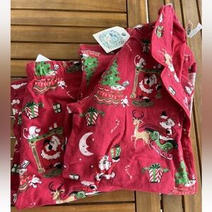 Munki Santa Claus Rudolph Reindeer Christmas Pajamas S Cotton PJ Set Top Bottom
